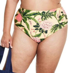 NWT Agua Bendita Women's Reversible High Rise Cheeky Bikini Bottoms XXL 17